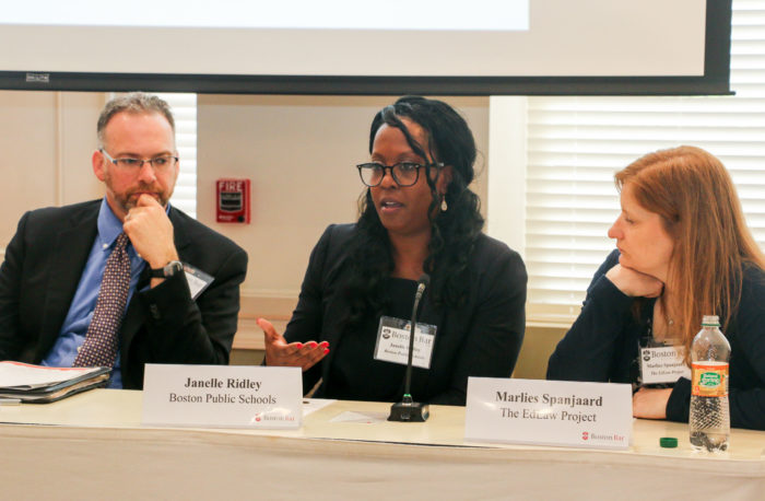 Speakers at a service innovation project event.