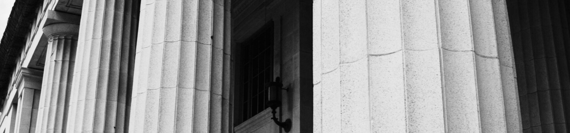 Stone columns of a classical courthouse